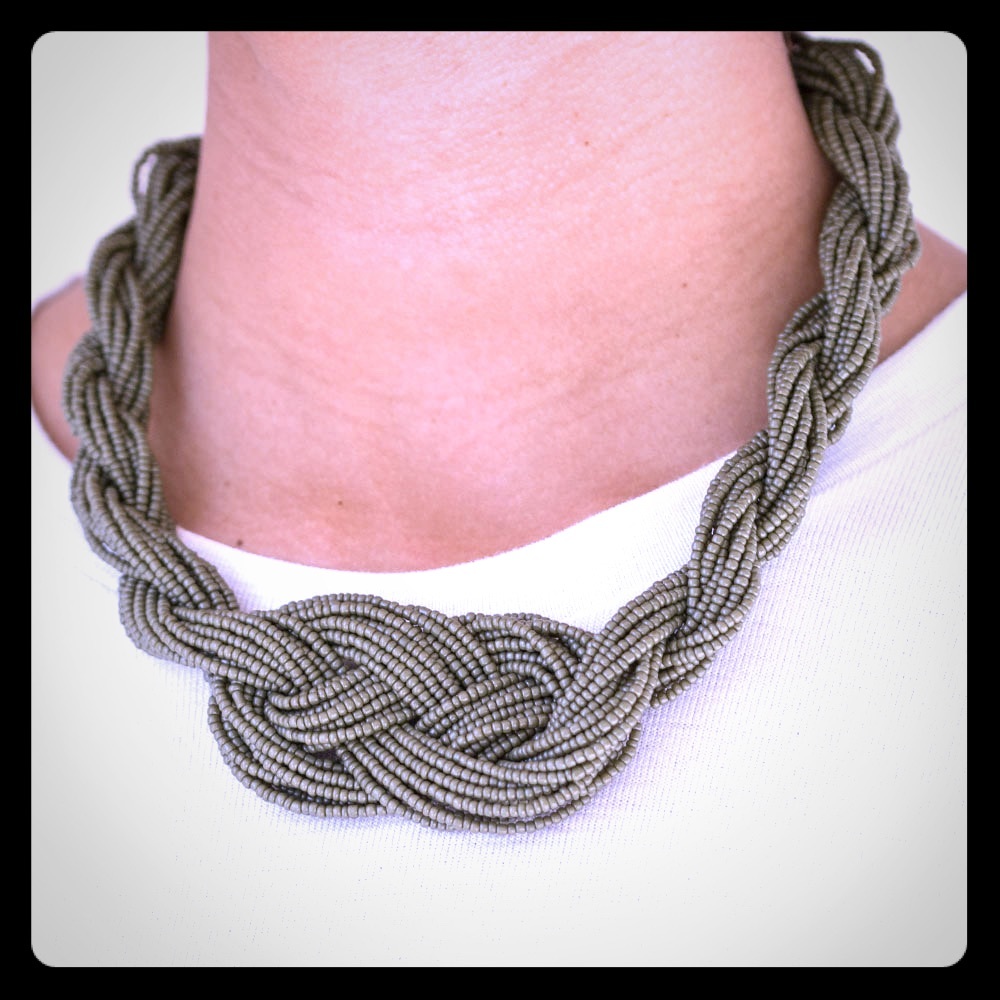 Green seed bead necklace